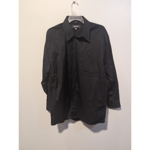 Kenneth Cole Reaction Men's Large Black Dress Shirt, Button Down Size 16.5 32/33 - Picture 1 of 8